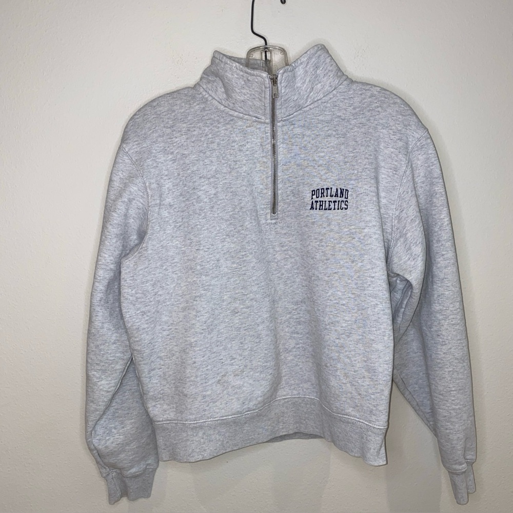 Brandy Melville John Galt Gray Portland Athletics Quarter Zip One Size
